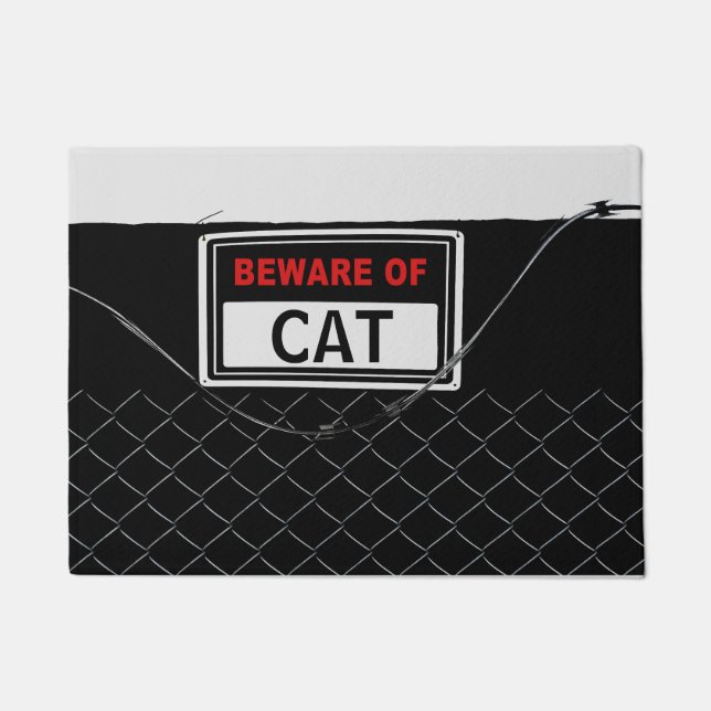Customizable "BEWARE OF" Cool Fun Unique Doormat (Front)