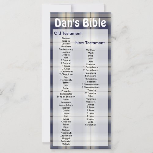 Customizable Bible Bookmark Mens Plaid
