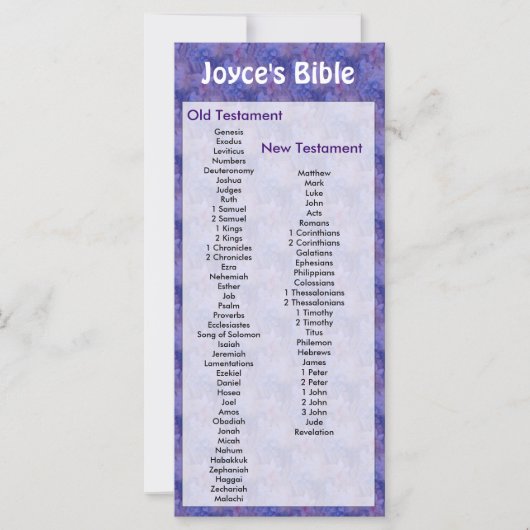 Customizable Bible Bookmark Purple Flowers (Front)