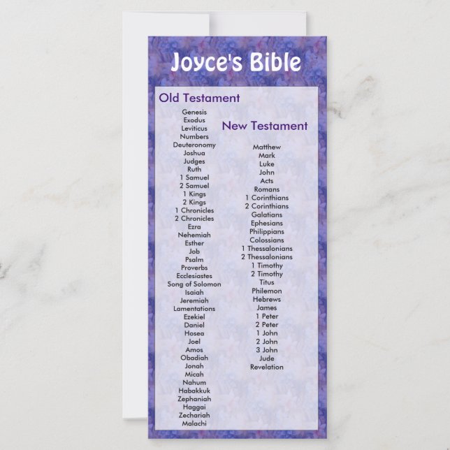 Customizable Bible Bookmark Purple Flowers (Front)