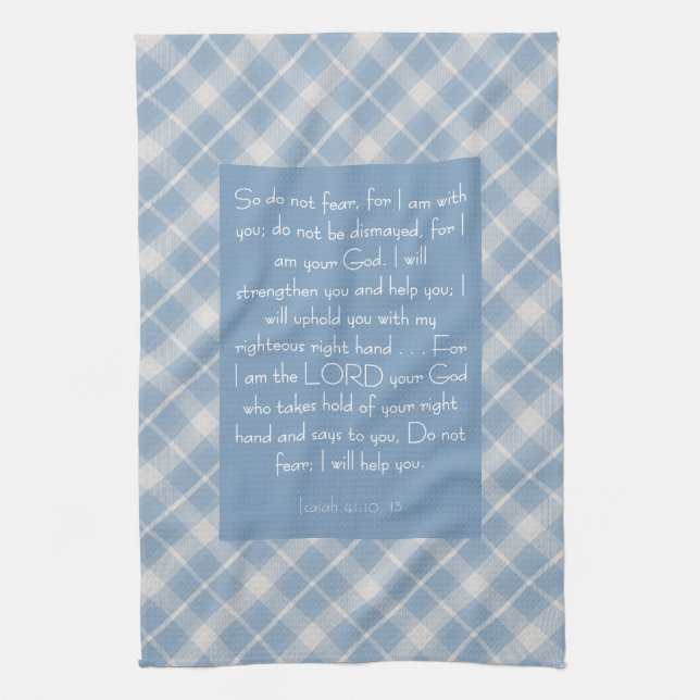 Customizable Bible Verse Isaiah 41:10, 13  Kitchen Towel (Vertical)