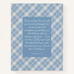 Customizable Bible Verse Isaiah 41:10, 13 Notebook
