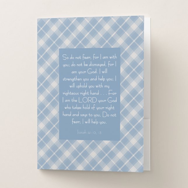 Customizable Bible Verse Isaiah 41:10, 13  Pocket Folder (Front)
