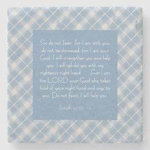 Customizable Bible Verse Isaiah 41:10, 13  Stone Coaster
