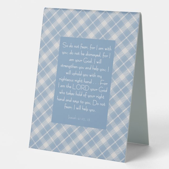 Customizable Bible Verse Isaiah 41:10, 13  Table Tent (Front)