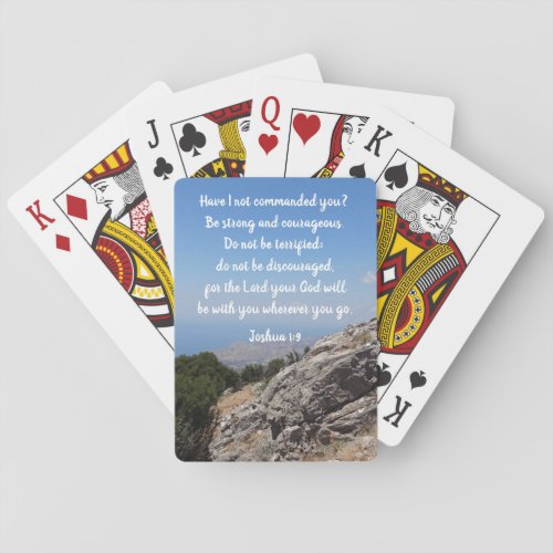 Customizable Bible Verse Mountain view Playing Cards