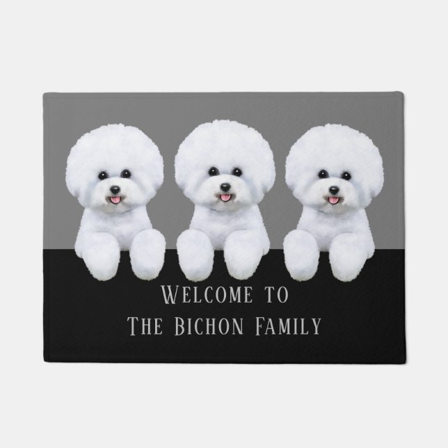 Customizable Bichon Frise Doormat (Front)