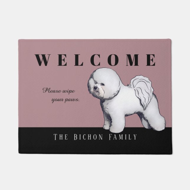 Customizable Bichon Frise Doormat (Front)