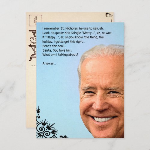 Customizable Biden Holiday Postcard