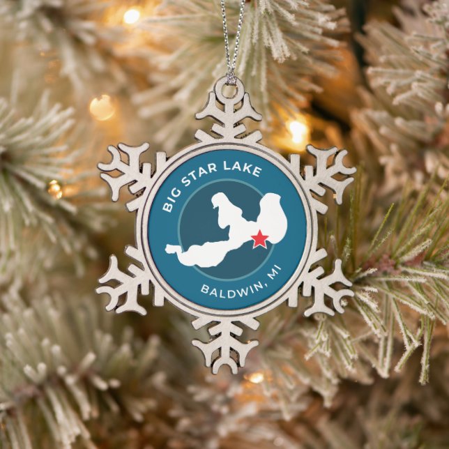 Customizable Big Star Lake Ornament (Tree)