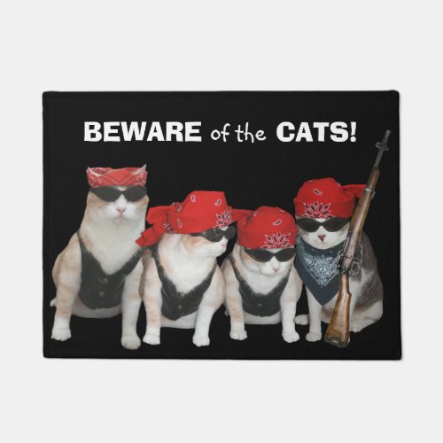 Customizable Biker Cats Door Mat