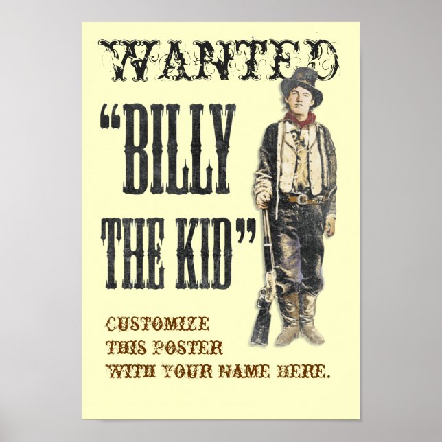 Customizable Billy the Kid Poster (Front)