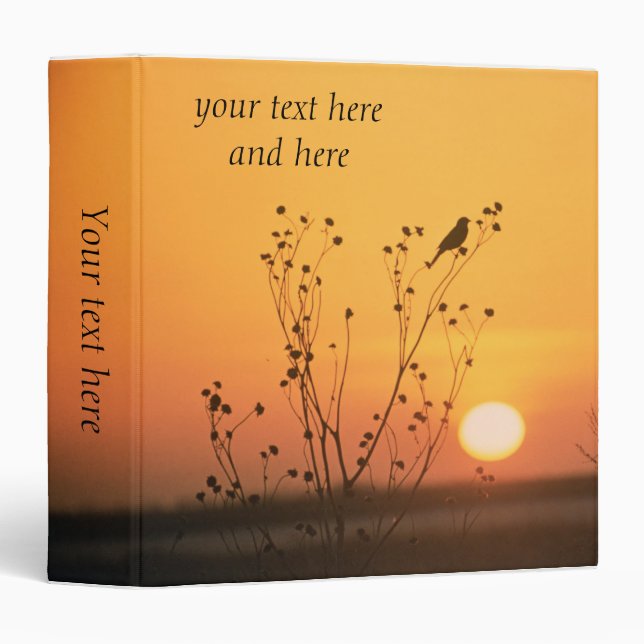 Customizable bird at sunset avery photo binder (Front/Spine)