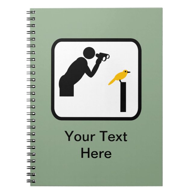 Customizable Birder / Bird Watcher Logo Notebook (Front)