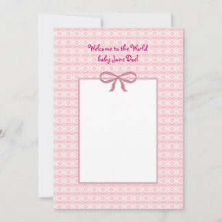Customizable Birth Announcement for Baby Girl