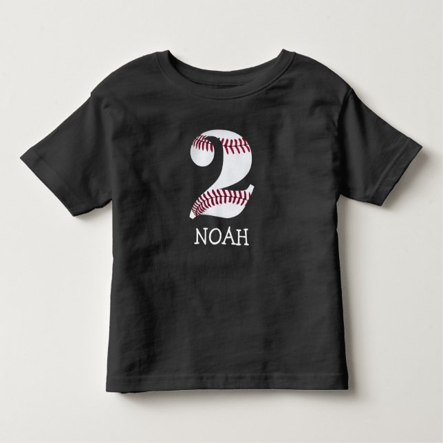 Customizable birthday baseball shirt for 2 yr old (Front)