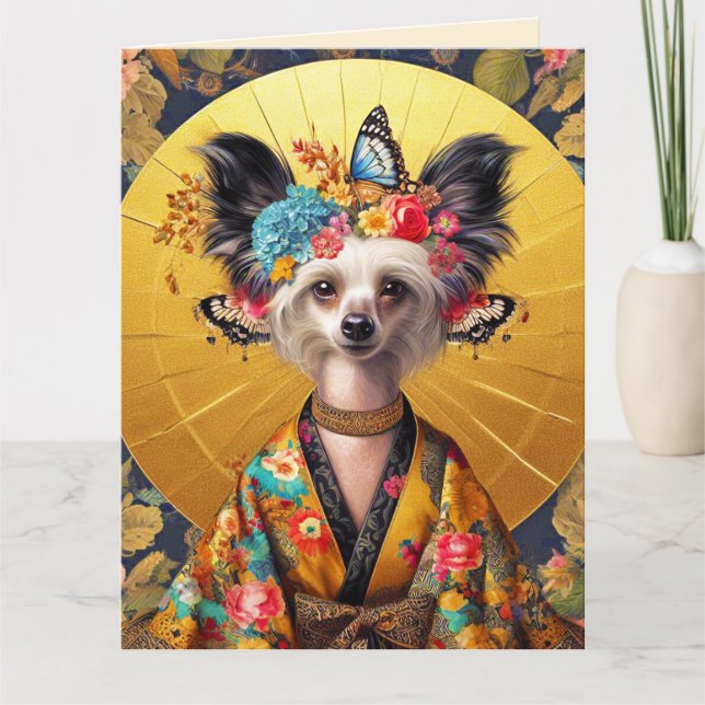 Customizable Birthday Card - Chinese Crested Dog (Front)