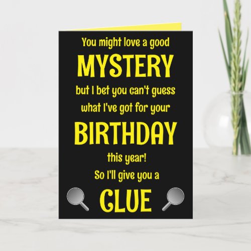 Customizable Birthday Card for MYSTERY FAN Black