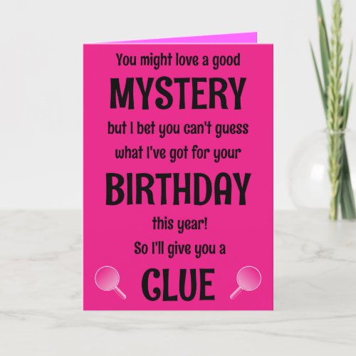 Customizable Birthday Card for MYSTERY FAN Pink