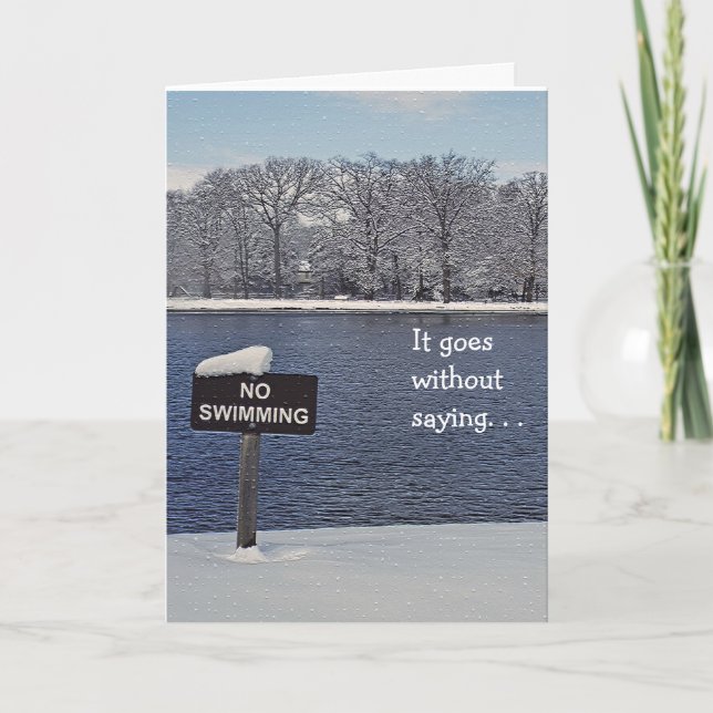 customizable birthday card/Lake surrounded by snow Card (Front)