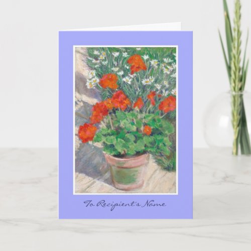 Customizable Birthday Card _ Red Geraniums