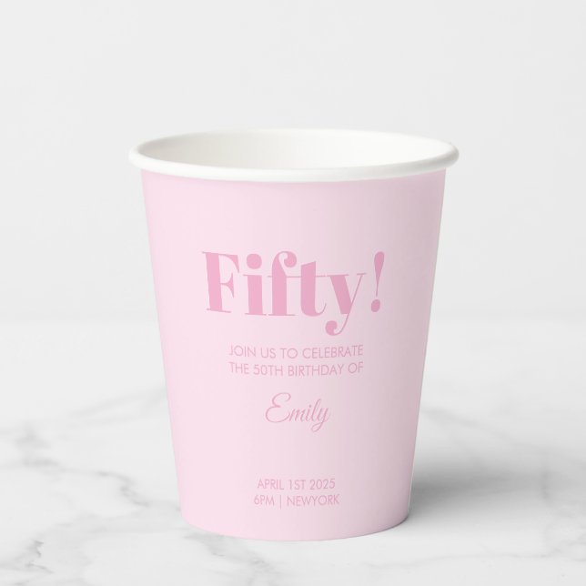 Customizable Birthday Celebration Paper Cups (Back)