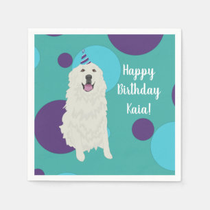 Customizable Birthday Great Pyrenees Napkins