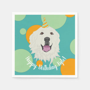 Customizable Birthday Great Pyrenees Napkins