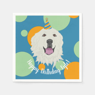 Customizable Birthday Great Pyrenees Napkins