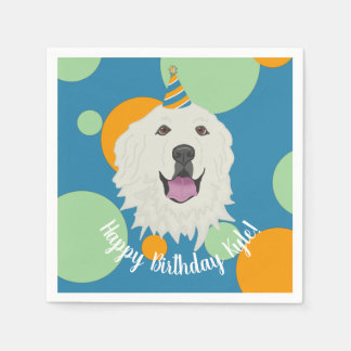 Customizable Birthday Great Pyrenees Napkins