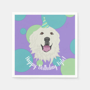 Customizable Birthday Great Pyrenees Napkins