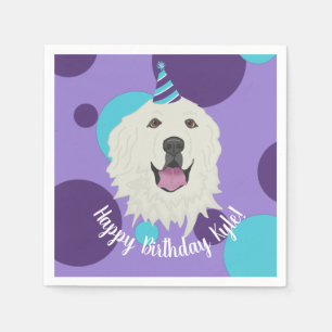 Customizable Birthday Great Pyrenees Napkins