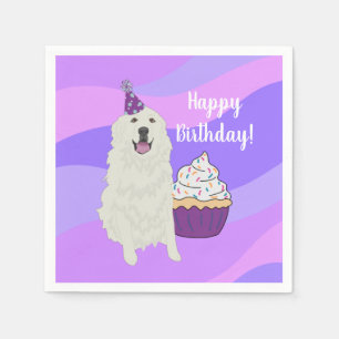 Customizable Birthday Great Pyrenees Napkins