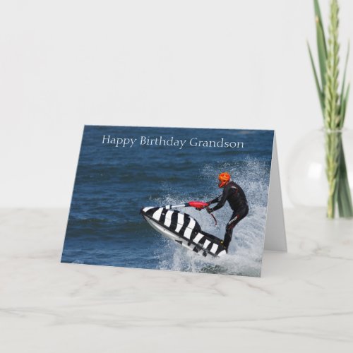 Customizable Birthday Greeting Card Jetskiing