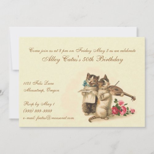 Customizable Birthday Invitation for Cat Lovers