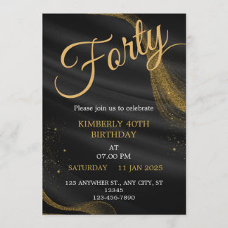 customizable birthday invite Elegant Birthday Card