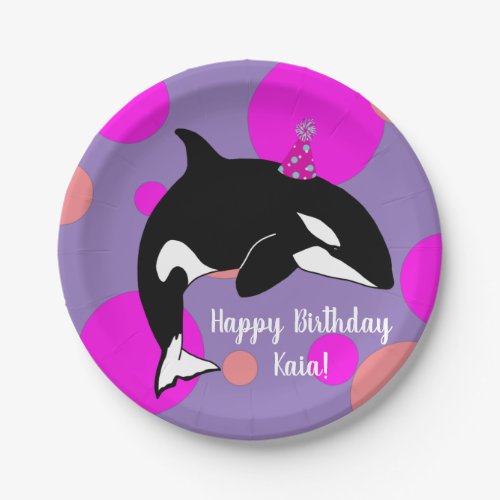 Customizable Birthday Orca Killer Whale  Paper Plates