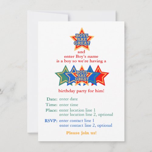 Customizable Birthday Party invitations