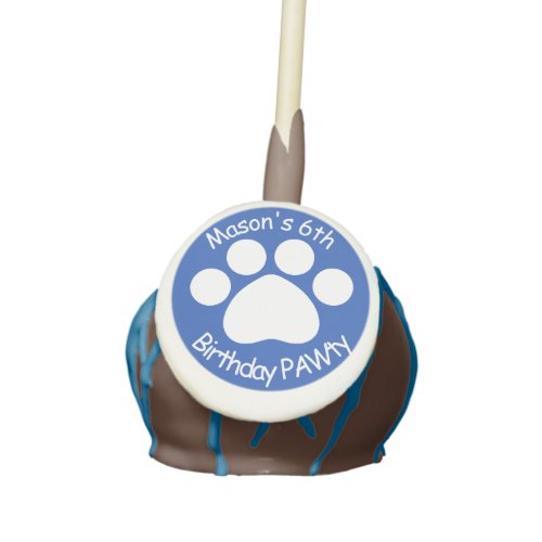 Customizable Birthday PAWty _ Blue Cake Pops