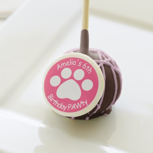 Customizable Birthday PAWty _ Pink Cake Pops