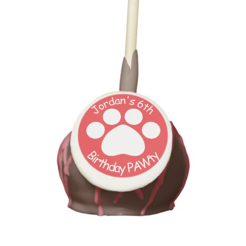 Customizable Birthday PAWty _ Red Cake Pops