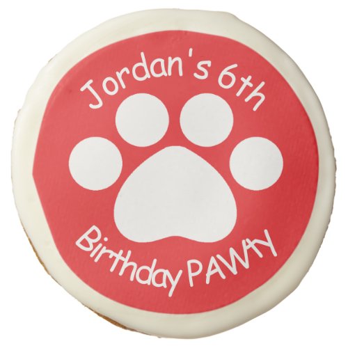 Customizable Birthday PAWty _ Red Sugar Cookie