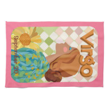 Customizable Birthday Virgo Zodiac Tea Towel