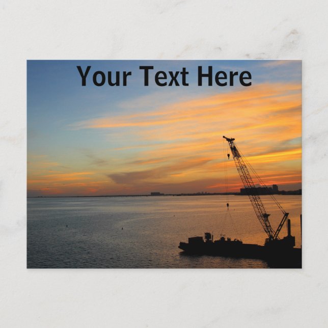 Customizable Biscayne, Florida sunset postcard (Front)