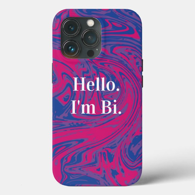 Customizable Bisexual Pride Flag Marbled Abstract Case-Mate iPhone Case (Back)