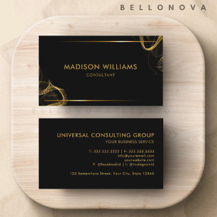 Customizable Black and Gold Glitter Professional Business Card