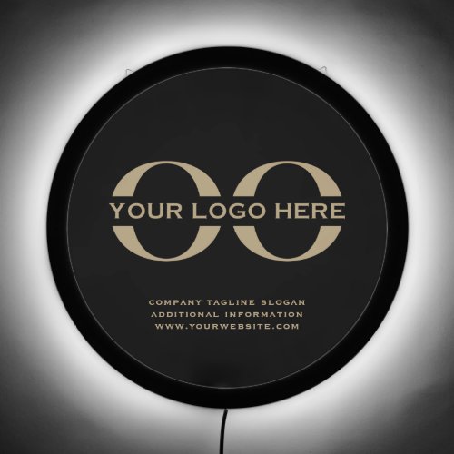 Customizable Black and Gold Logo LED Sign