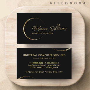Customizable Black and Gold Professional Business  Business Card