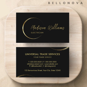 Customizable Black and Gold Professional Business  Card