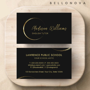 Customizable Black and Gold Professional Business  Card